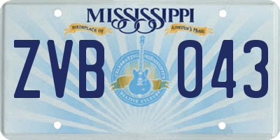 MS license plate ZVB043