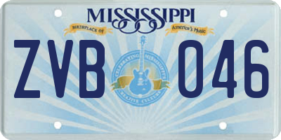 MS license plate ZVB046