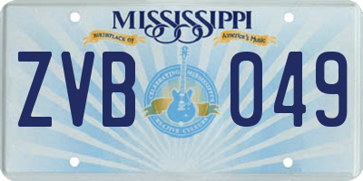 MS license plate ZVB049