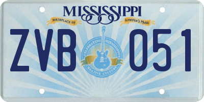 MS license plate ZVB051