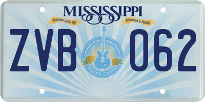 MS license plate ZVB062