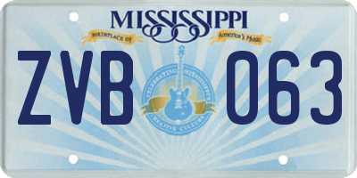 MS license plate ZVB063