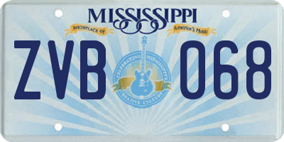 MS license plate ZVB068