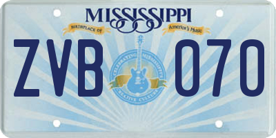 MS license plate ZVB070