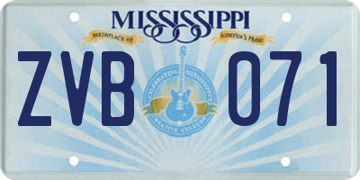 MS license plate ZVB071