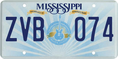 MS license plate ZVB074