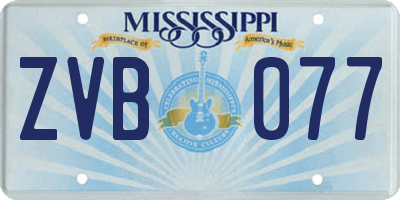 MS license plate ZVB077