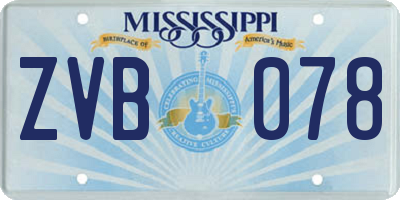MS license plate ZVB078