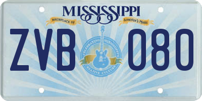 MS license plate ZVB080