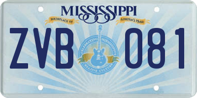 MS license plate ZVB081