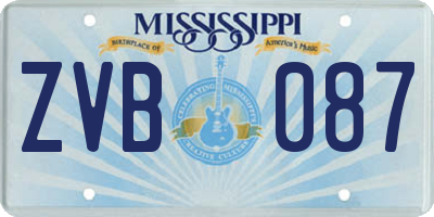 MS license plate ZVB087