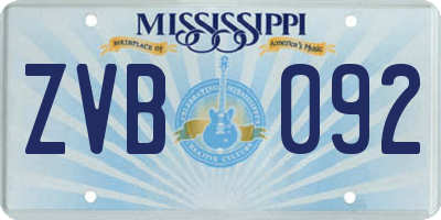 MS license plate ZVB092