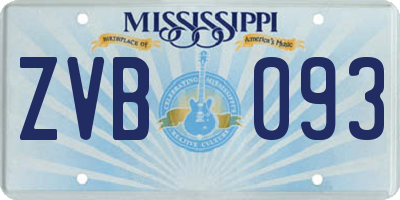 MS license plate ZVB093