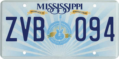 MS license plate ZVB094