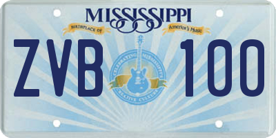 MS license plate ZVB100