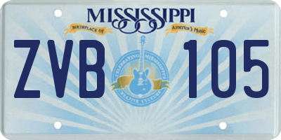 MS license plate ZVB105