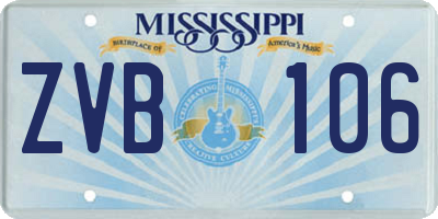 MS license plate ZVB106
