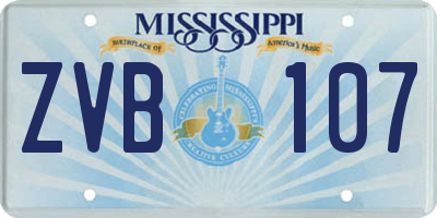 MS license plate ZVB107
