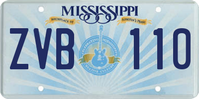 MS license plate ZVB110
