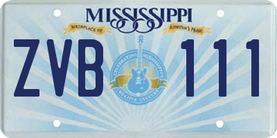MS license plate ZVB111