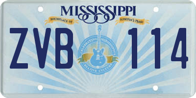 MS license plate ZVB114
