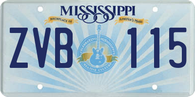 MS license plate ZVB115