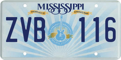 MS license plate ZVB116