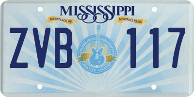 MS license plate ZVB117