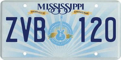 MS license plate ZVB120
