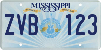 MS license plate ZVB123