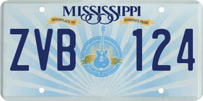 MS license plate ZVB124