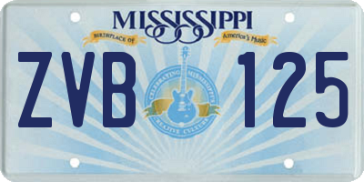 MS license plate ZVB125