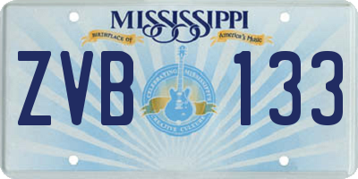 MS license plate ZVB133