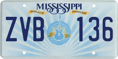 MS license plate ZVB136