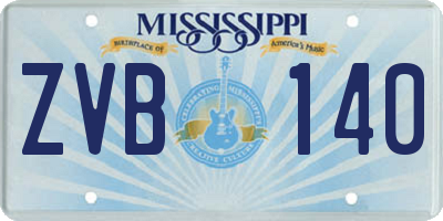 MS license plate ZVB140