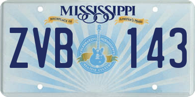 MS license plate ZVB143