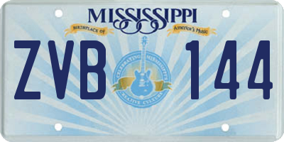 MS license plate ZVB144