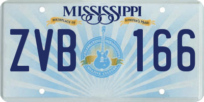 MS license plate ZVB166