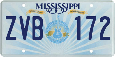 MS license plate ZVB172