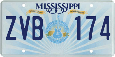 MS license plate ZVB174