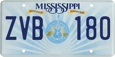 MS license plate ZVB180