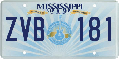 MS license plate ZVB181