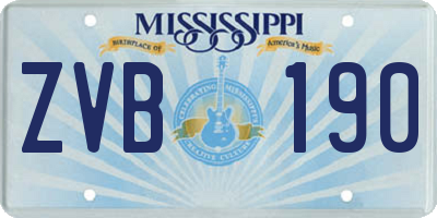 MS license plate ZVB190