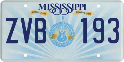 MS license plate ZVB193
