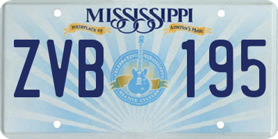 MS license plate ZVB195