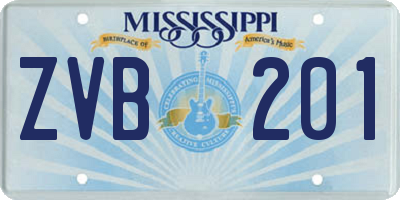 MS license plate ZVB201