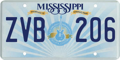 MS license plate ZVB206
