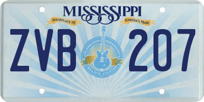 MS license plate ZVB207