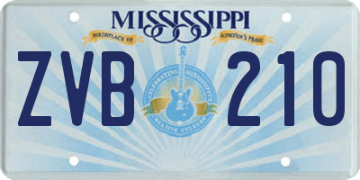 MS license plate ZVB210