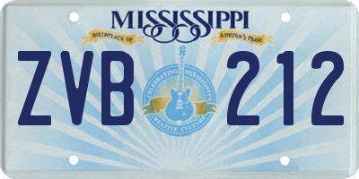 MS license plate ZVB212